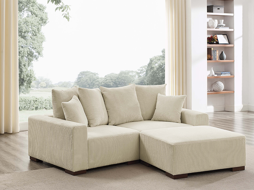 Multifunctional Modular L Shaped Sofa with 1 Ottoman