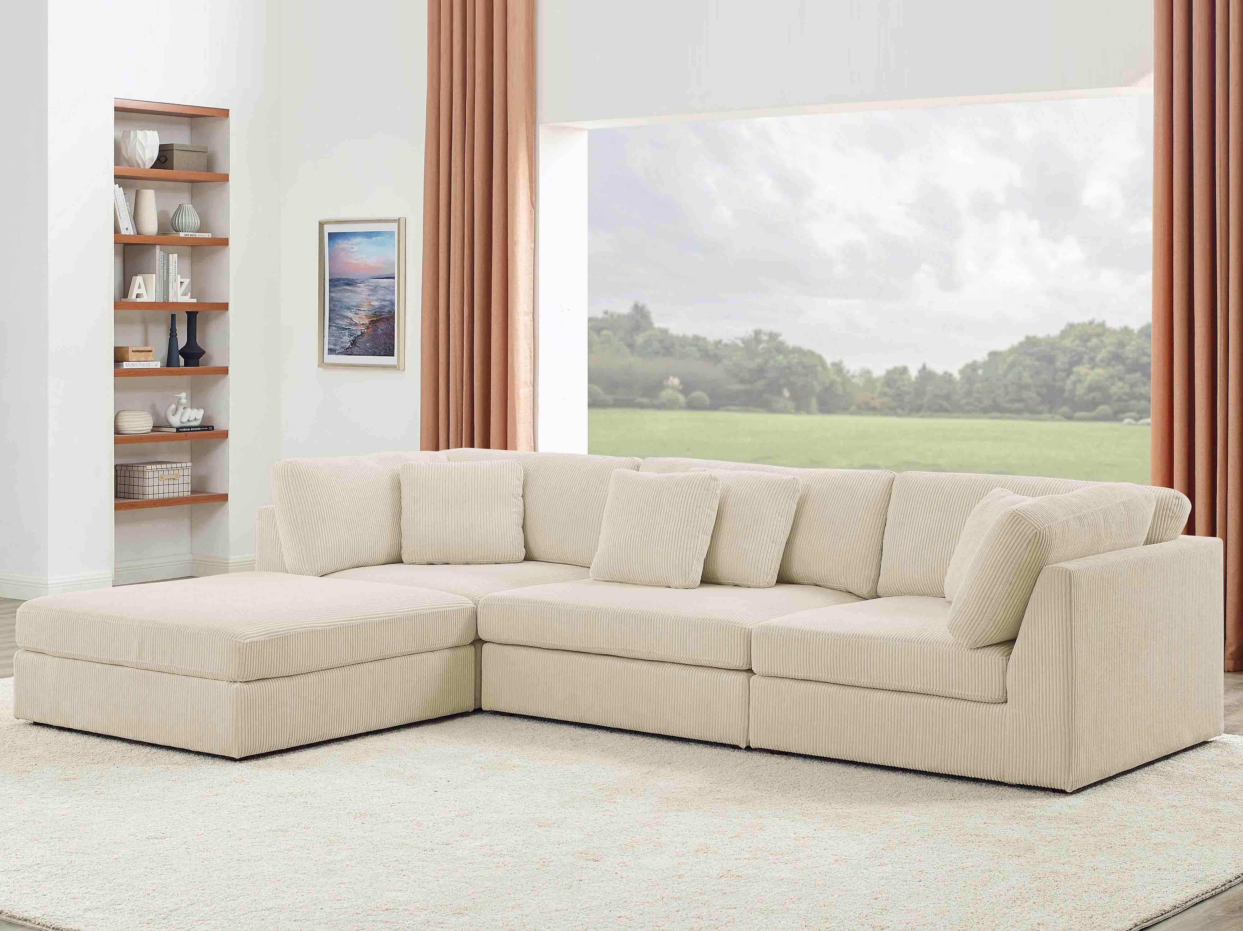 4 Seater Modular sofa corner couches with Ottoman