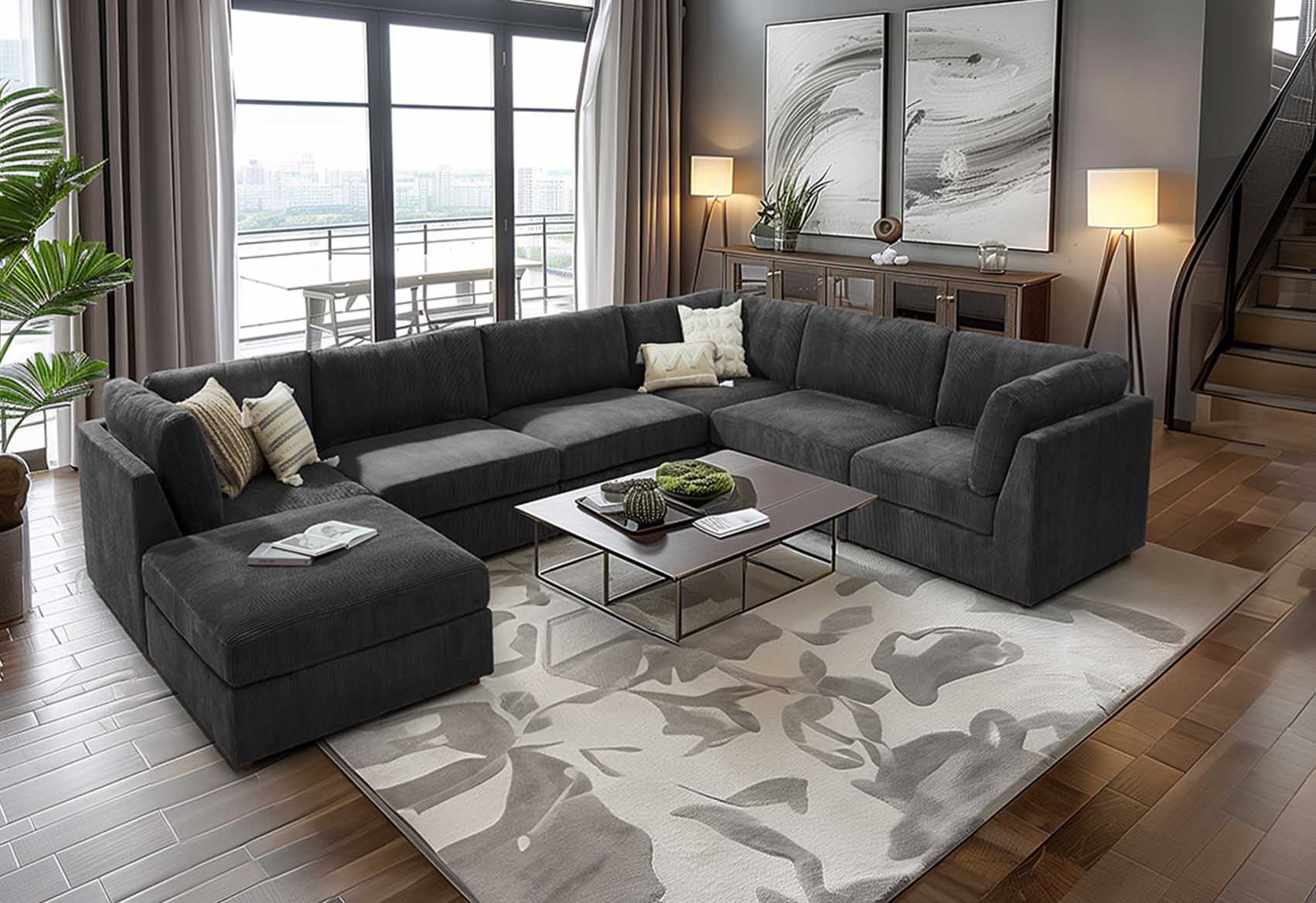 Maximizing Home Space with Corduroy Modular Sofas